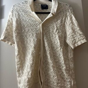 Cream Short Sleeve Button Down